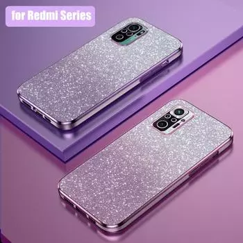 Redmi10 Роскошный чехол с градиентным блестящим покрытием для Xiaomi Redmi Note 10 Pro 10s 4g 5g женский силиконовый чехол на заднюю панель Note10 S 10pro Redmi 10 4g фиолетовый