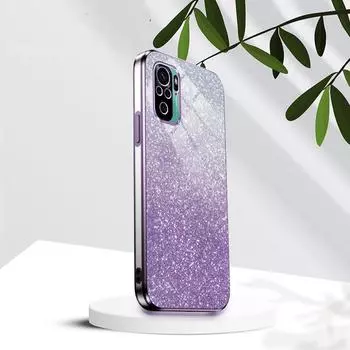 Redmi 10C Роскошный чехол с градиентным блестящим покрытием для Xiaomi Redmi Note 10 Pro 10s 10a женский силиконовый чехол на заднюю панель Note10 S 10pro Redmi 10a розовый