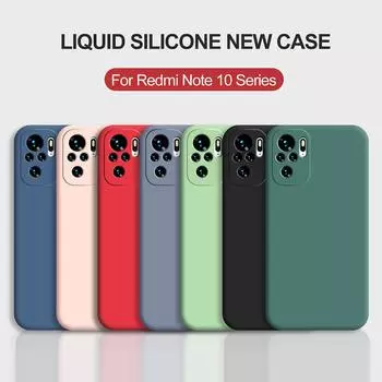 Redmi Note 10 Pro 10 S 10S Чехол Жидкий Силикон Мягкие Чехлы Полная Защита Телефона Чехлы Для Xiaomi Redmi Note 10 Note10 Pro 10 S Redmi note 10 pro чёрный