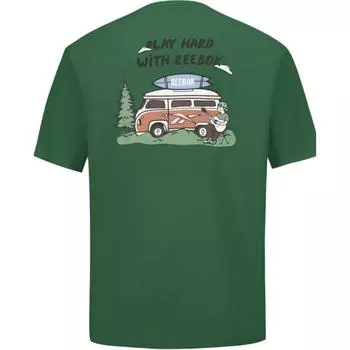 Reebok Casual Cartoon Graphic Knit Short Sleeve Moisture Wicking T-Shirt Unisex Tops Dark-Green 24SRM429UGL1 M