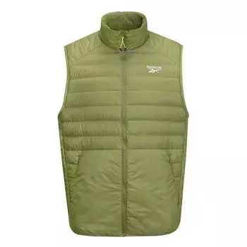Reebok Casual Comfortable Trendy Versatile Down Vest Unisex Vests Olive-Green 24FRM217UGL8 S