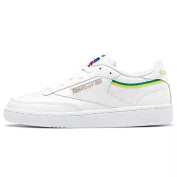 Reebok Club C 85 Collage of Flags — Бело-желтые женские кроссовки Hero-Yellow EG5984