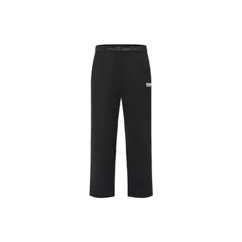 Reebok Solid Color Loose Mid Waist Straight Leg Casual Pants Unisex bottoms Black 23FRC665UGH0 S