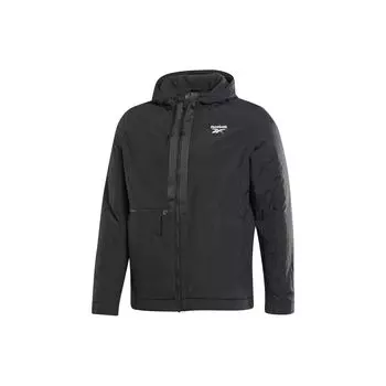 Reebok Верхняя одежда C Fl Однотонная повседневная куртка с капюшоном Мужская верхняя одежда Черная FT0650 S