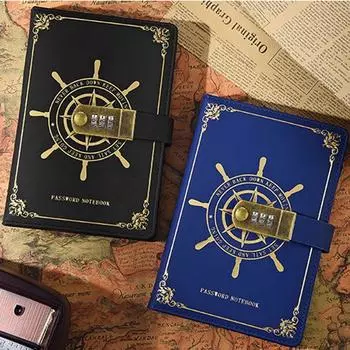 Refillable Diary with Lock Thicken Locked Journal Vintage Personal Planner Organizers Girls Black-100Sheets 200Pages