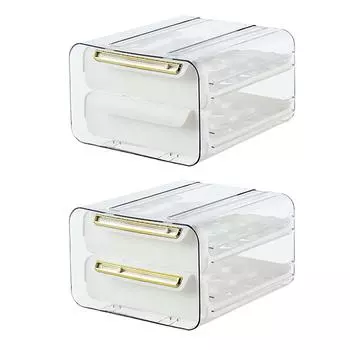 Refrigerator 32 Capacity Egg Holder Egg Drawer Organizer Large Capacity Practical Transparent Space Saving for Restaurants