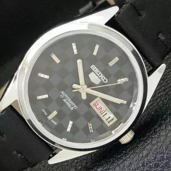 REFURBISHED AUTOMATIC SEIKO 5 MENS WATCH JAPAN MADE BLACK DIAL CUSTOM a440083-2 QV90-a440083