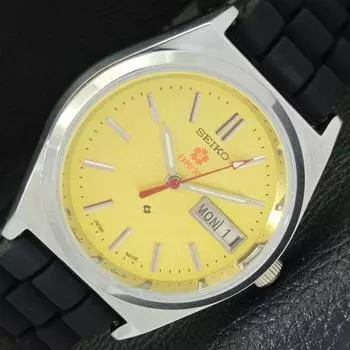 ВОССТАНОВЛЕННЫЕ МУЖСКИЕ ЧАСЫ SEIKO EXPO 70 AUTOMATIC 6309A JAPAN С ЖЕЛТЫМ ЦИФЕРБЛАТОМ a427267-2 QRL-a427267