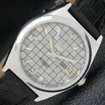 REFURBISHED SEIKO 5 AUTOMATIC MENS WATCH JAPAN MADE GREY DIAL CUSTOM a440042-2 QV90-a440042