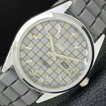 REFURBISHED SEIKO 5 AUTOMATIC MENS WATCH JAPAN MADE GREY DIAL CUSTOM a440086-2 QV90-a440086