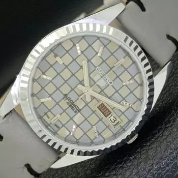 REFURBISHED SEIKO 5 AUTOMATIC MENS WATCH JAPAN MADE GREY DIAL CUSTOM a440019-2 QV90-a440019
