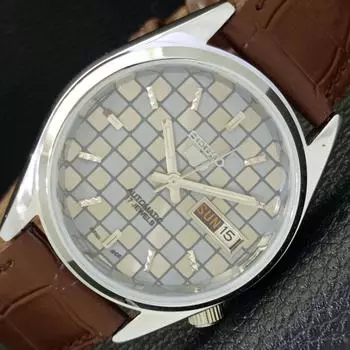 REFURBISHED SEIKO 5 AUTOMATIC MENS WATCH JAPAN MADE GREY DIAL CUSTOM a440126-2 QV90-a440126