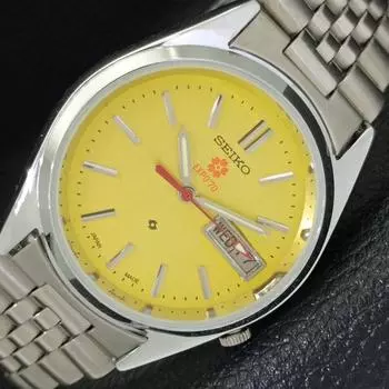 ВОССТАНОВЛЕННЫЕ SEIKO EXPO 70 AUTOMATIC 7009A JAPAN MENS C ЖЕЛТЫМ ЦИФЕРБЛАТОМ a427245-2 QRL-a427245
