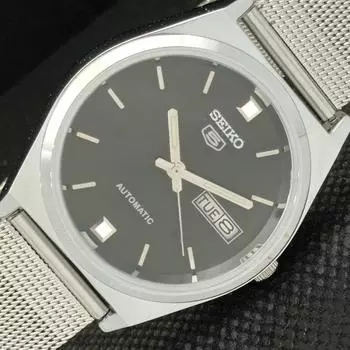 REFURBISHED VINTAGE SEIKO 5 AUTO 6309A JAPAN MENS D/D BLACK WATCH 593c-a314832-2 SKU593c-a314832