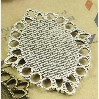 REGELIN Античная бронза/Античное серебро овальная филигранная основа для кабошона-камеи 18*25мм 10шт/лот Подвески-основы для кабошонов