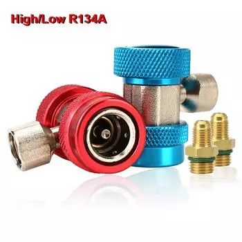 Регулируемый быстроразъемный соединительный адаптер R134A High Low 2 шт. Инструменты для ремонта автомобиля Автомобильный кондиционер фторидный преобразователь