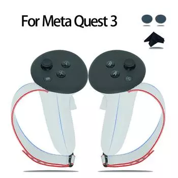 Регулируемый ремешок, чехлы для контроллера Meta Quest 3, предотвращающие износ, колпачки для рукоятки, металлическая пряжка