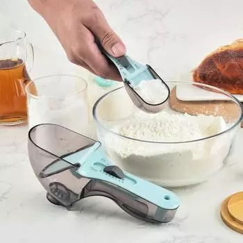 Регулируемый совок для собачьей кухни, пластиковые мерные ложки со шкалой, набор для кормления хомяков, аксессуары для контейнеров для домашних животных