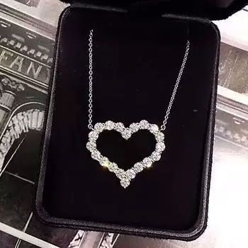 Рекомендуем, Изысканное ожерелье из цельного циркония в форме любви, женское, помолвочное ожерелье на ключицу.