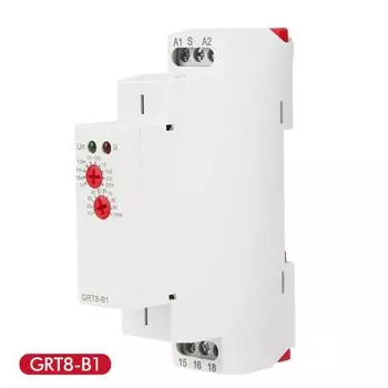Реле таймера DEWIN GRT8-B1 Мини-реле времени задержки выключения питания Тип DIN-рейки AC/DC 12 В ~ 240 В со светодиодными индикаторами