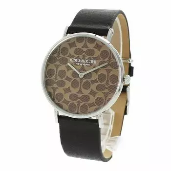 Ремень COACH Watch Perry Signature Pattern 36 мм из кожи коричневый x черный 14503123 [Coach] Женский [Товар]