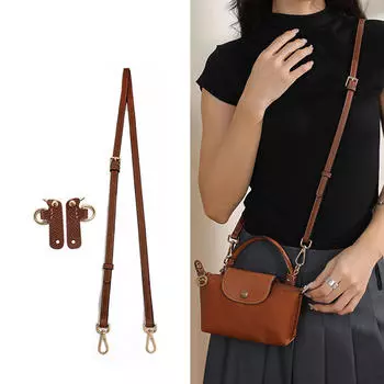 Ремень для сумки, съемный клатч через плечо, маленькая сумка Brown Golden Buckle