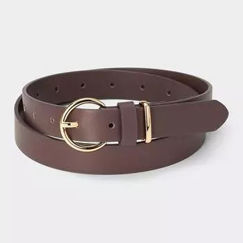 Ремень GU by Uniqlo с металлической петлей и круглой пряжкой