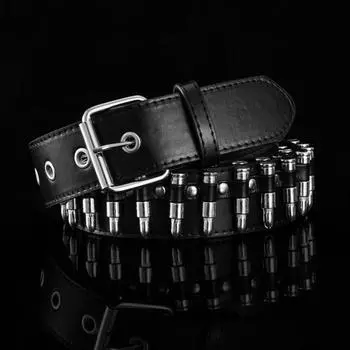Ремень-пуля Wis Черный панк-ремень Rivet Gas Eye Goth Belt Декоративный ретро 105cm чёрный