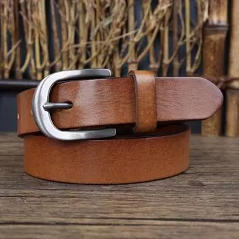 Ремень женский Head Layer Pure Cowhide универсальный джинсовый тонкий ремень из натуральной кожи Ins Style простой повседневный декоративный ремень для женщин 95cm чёрный