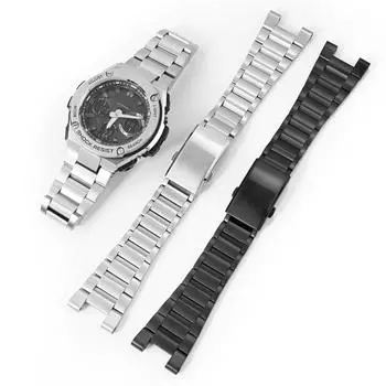 Ремешок для часов Casio G-Shock GST-210 GST-W300 GST-400G GST-B100 S100D/S110D/W110, металлический ремешок из нержавеющей стали, ремешок для часов, браслет серебряный