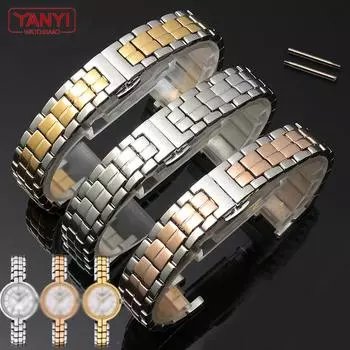 Ремешок для часов из нержавеющей стали, 14 мм для tissot T094210a, женский ремешок для часов, металлический ремешок для наручных часов с винтом