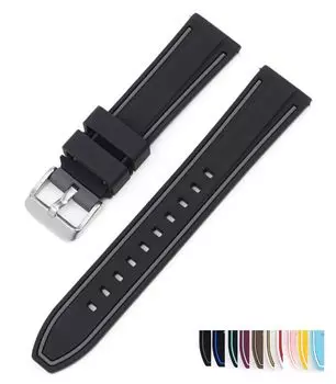 Ремешок для часов King, совместимый с Omega Swatch x Резиновый ремень для Moonswatch с пряжкой, сменный резиновый ремешок 11 цветов 20 мм, подлинный белый