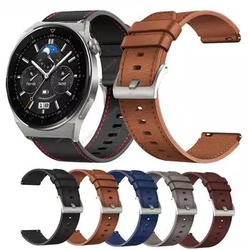 Ремешок для часов Кожаный ремешок 22 мм для Huawei Watch GT 2 GT3 Pro Ремешок 46 мм на запястье для HUAWEI WATCH GT 3 Pro 46 мм/GT Runner 46 мм Смарт-часы For GT3 Pro 46mm