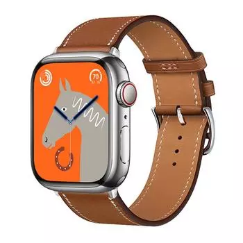Ремешок для часов кожаный ремешок для Apple Watch ремешок 44 мм 45 мм 40 мм 41 мм браслет Hermes с одним туром Correa iWatch Series 6 SE 7 8 9 ultra 2 49 мм 38mm-40mm-41mm