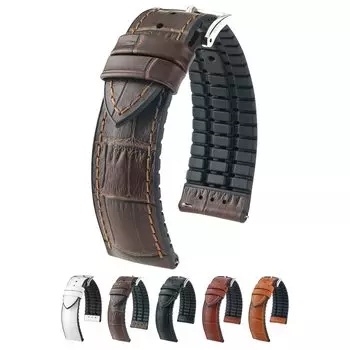 Ремешок для часов Paul Hirsch Performance Brown Gator Leather Short 20 мм коричневый