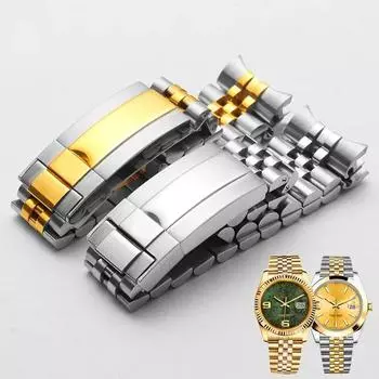 Ремешок для часов, ремешок из нержавеющей стали, подходящий для часов Rolex, стальной ремешок Daytona, зеленый, черный, браслет WaterGhost Submariner 20mm