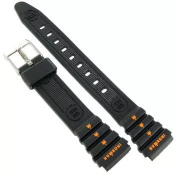 Ремешок для часов TIMEX 15MM женский черный резиновый Ironman Triathlon Sport