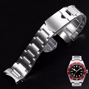 Ремешок для часов Tudor Black Bay 79230 79730 Маленький красный синий цветок ремешок для часов Heritage браслет на запястье 22 мм сплошной ремешок из нержавеющей стали 22mm
