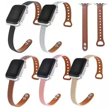 Ремешок для умных часов для Apple Watch, ремешок 40 мм, 44 мм, 38 мм, 42 мм для серии iwatch SE 654321, женский кожаный ремешок для часов, сменный браслет 38mm or 40mm or 41mm хаки
