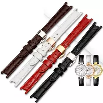 Ремешок из натуральной кожи с бамбуковым узором для часов Tissot 1853 Flamenco Trend Series T094 Notch Original Female 12 мм 12mm