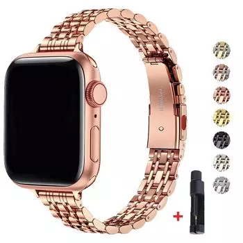 Ремешок из нержавеющей стали для Apple Watch Ultra 2 Band 49 мм 42 мм 44 мм Металлический браслет для iWatch Series 9 8 7 6 SE 5 4 3 45 мм 41 мм 42 44 45 49mm
