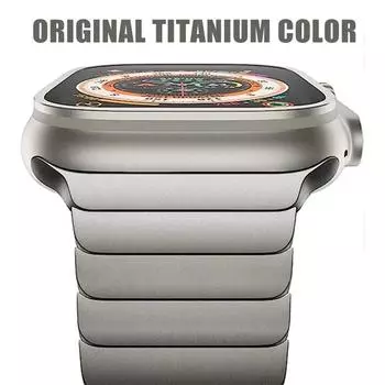 Ремешок из нержавеющей стали титанового цвета для Apple Watch Band Ultra2 49 мм, 45 мм, 44 мм, 42 мм, 41 мм, 40 мм, 38 мм, браслет-ссылка iWatch 9, 8, 7, 6 SE 5