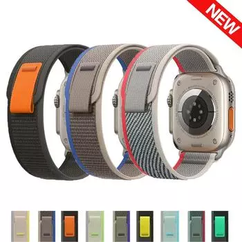 Ремешок с петлей Trail для Apple Watch Band Ultra 8, 7, 6, 5, 3 SE, 49 мм, 45 мм, 40 мм, 44 мм, нейлоновый браслет Correa, серия iWatch 41 мм, 42 мм, 38 мм