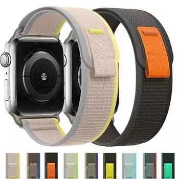 Ремешок Trail Loop для Apple Watch, ремешок 49 мм, 44 мм, 45 мм, 40, 41, 42, 38 мм, браслет Correa, нейлоновый ремешок для часов Iwatch Series 8 Ultra 7 6 5 38mm 40mm 41 mm чёрный