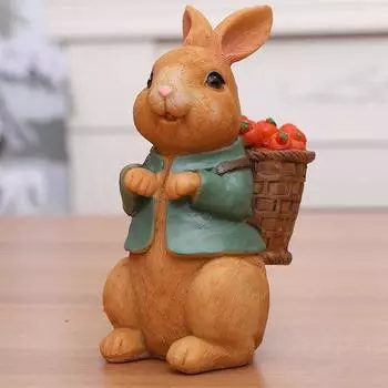 Ремесла Фигурка кролика из смолы Милая мультяшная скульптура животного Творческая ручная работа Модель кролика Бонсай