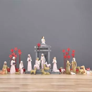 Ремесло Украшение Младенец Иисус Ясли, Смола Орнамент Ручная Роспись Декор Рождественские Фигурки Статуя Набор