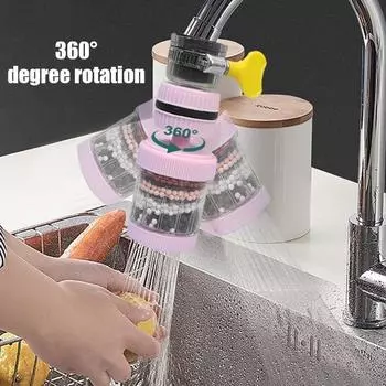Removable and Washable 6-layer Faucet Filter Universal Splash-proof Water-saving Device Kitchen Tap Water Filter Nozzle