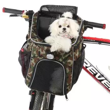 Removable and Washable Folding Bicycle Cat and Dog Hanging Bag Detachable Dual-purpose Cat and Dog Backpack for Riding Out серый