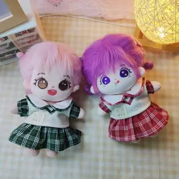 Replaceable 20cm Cotton Doll Clothes Two-piece Set Vest Jk Skirt Two-piece Set Cotton Doll красный
