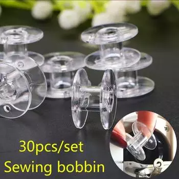 Replacement Parts 30pcs Plastic Domestic Empty Bobbins Spool Sewing Machine прозрачный